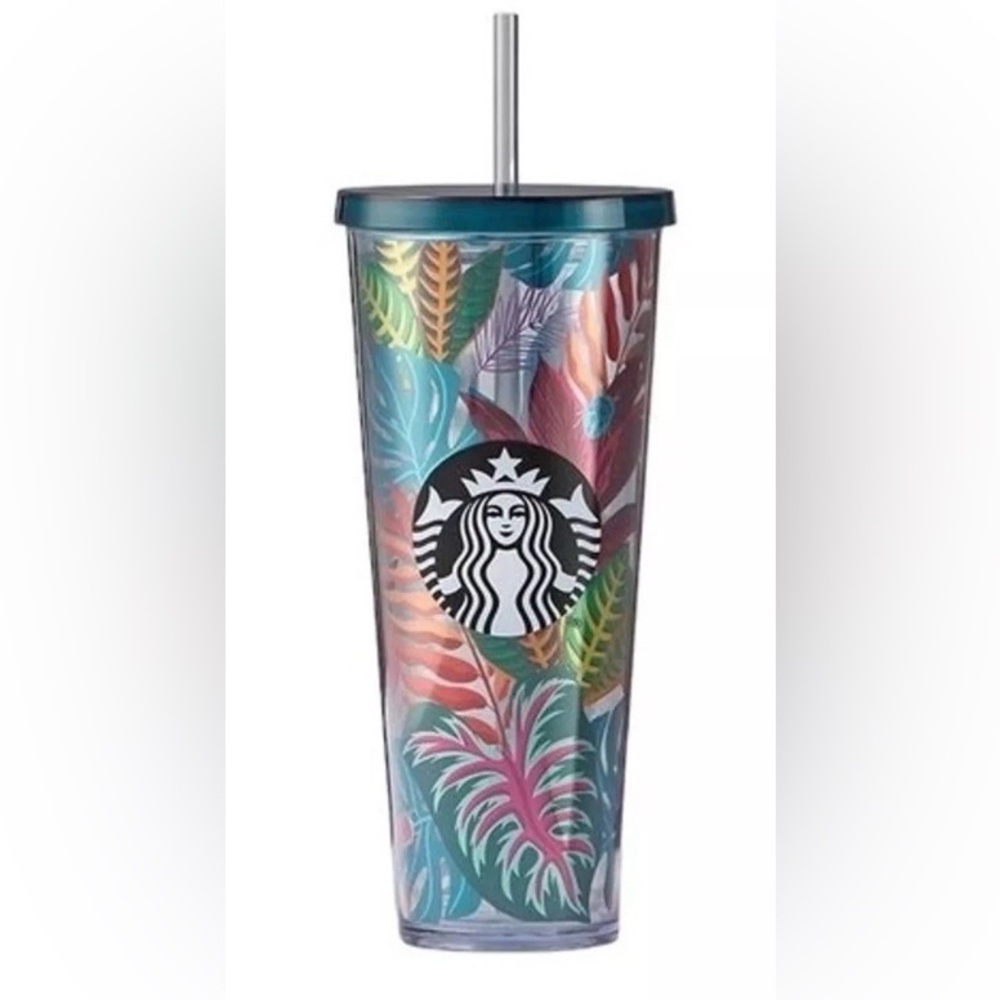 Starbucks Metallic Tropical Leaves Aloha Leaf Jungle Tumbler 24oz